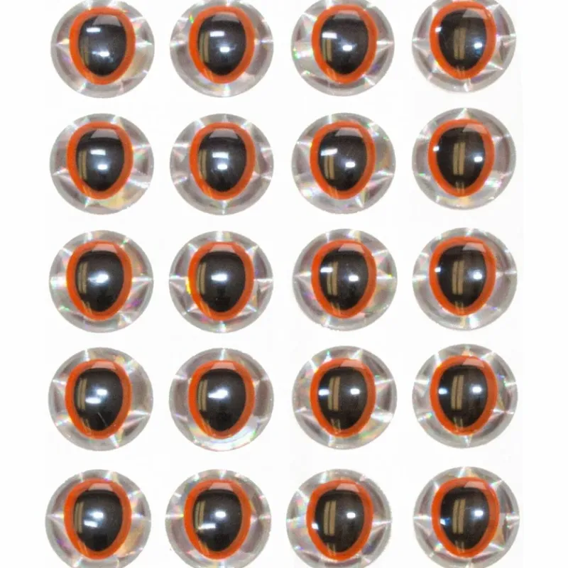 Oval Pupil 3D Eyes - Orange/Black - Your Premium Fishing Gear Store Rods Lines Baits Accessories* Best