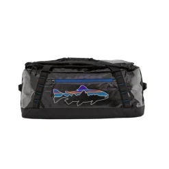 Patagonia Black Hole Duffel 55L Black w/Fitz Trout - Your Premium Fishing Gear Store Rods Lines Baits Accessories* Cheap