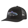 Patagonia Fitz Roy Trout Trucker Hat Black Mid Crown - Your Premium Fishing Gear Store Rods Lines Baits Accessories* Fashion