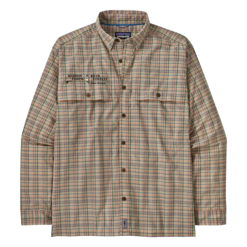 Patagonia Logo L/S Island Hopper Shirt Down River: Natural - Your Premium Fishing Gear Store Rods Lines Baits Accessories* Cheap