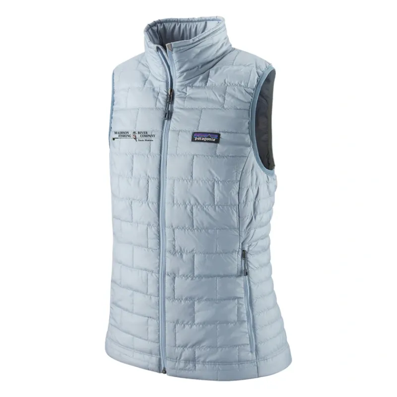 Patagonia Logo Womens Nano Puff Vest Steam Blue - Your Premium Fishing Gear Store Rods Lines Baits Accessories* Flash Sale