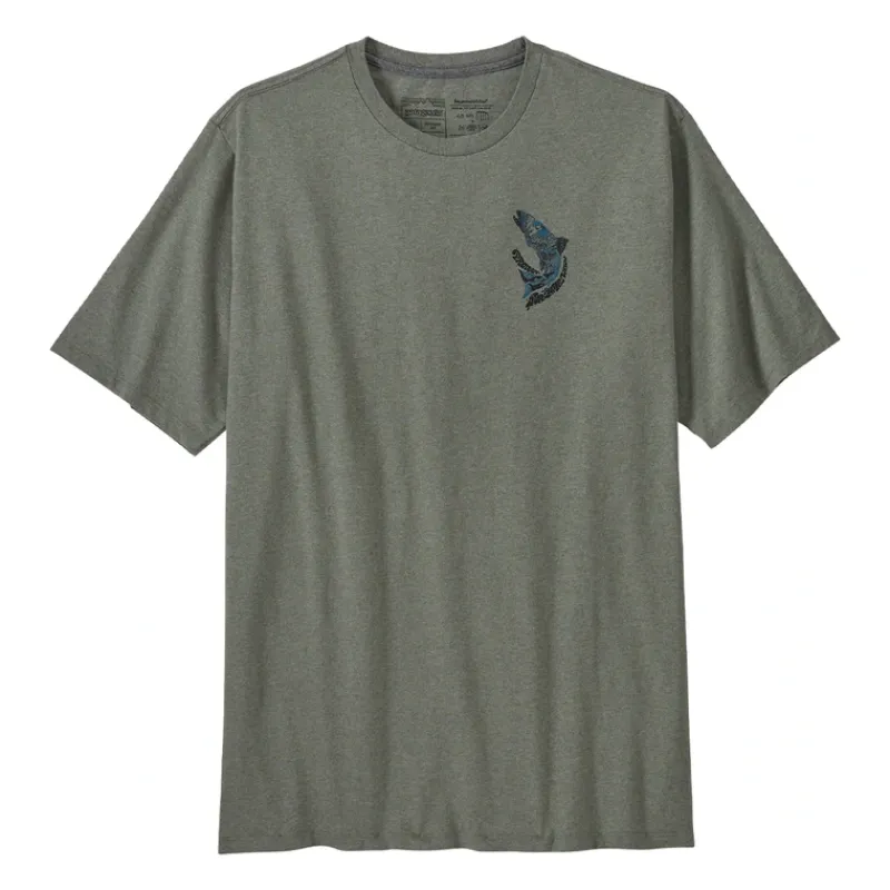 Patagonia Take a Stand Responsibili-Tee Upstream Steelhead: Sleet Green - Your Premium Fishing Gear Store Rods Lines Baits Accessories* Cheap