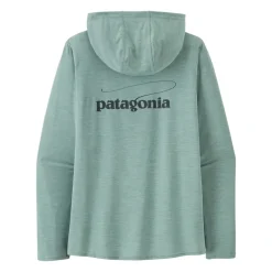 Patagonia Womens Cap Cool Daily Graphic Hoody Casting Logo: Thermal Blue X-Dye - Your Premium Fishing Gear Store Rods Lines Baits Accessories* Best