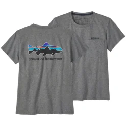 Patagonia Womens Home Water Pocket Responsibili-Tee - Gravel Heather - Your Premium Fishing Gear Store Rods Lines Baits Accessories* Best Sale