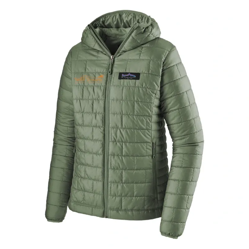 Patagonia Womens MTS Logo Nano Puff Fitz Roy Trout Hoody Hemlock Green - Your Premium Fishing Gear Store Rods Lines Baits Accessories* Flash Sale