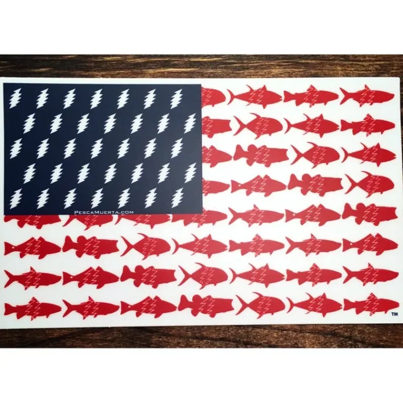 Pesca Muerta 'Merica Sticker - Your Premium Fishing Gear Store Rods Lines Baits Accessories* Cheap