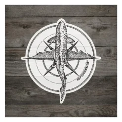 Rep Your Water Brown Trout Compass Sticker - Your Premium Fishing Gear Store Rods Lines Baits Accessories* Cheap