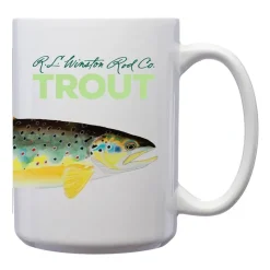 R.L. Winston Large Trout Mug White 15oz - Your Premium Fishing Gear Store Rods Lines Baits Accessories* Online