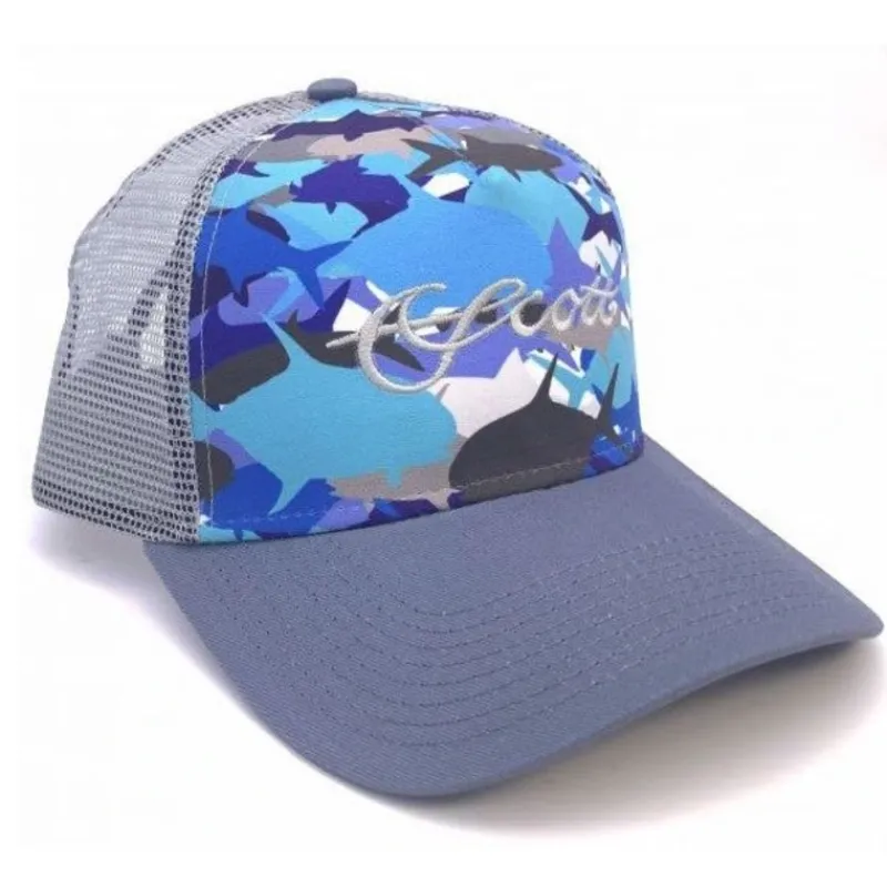 Scott Fly Rods Grey Mesh Saltwater Fish Camo Hat - Your Premium Fishing Gear Store Rods Lines Baits Accessories* Best Sale
