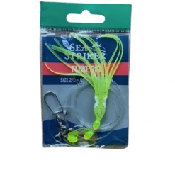 Sea Striker Fluke Flounder Hoochie Rig, Size 2/0, 40lb Leader, Chartreuse - Your Premium Fishing Gear Store Rods Lines Baits Accessories* Hot