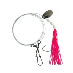 Sea Striker Fluke Squid Rig, 2/0 Wide Gap Hook, 3-Way & Snap Pink - Your Premium Fishing Gear Store Rods Lines Baits Accessories* Shop