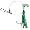 Sea Striker Squid Skirt Rig with Spinner, 3", 1/0 Wide Gap Hook, Green/Black Stripe - Your Premium Fishing Gear Store Rods Lines Baits Accessories* Fashion