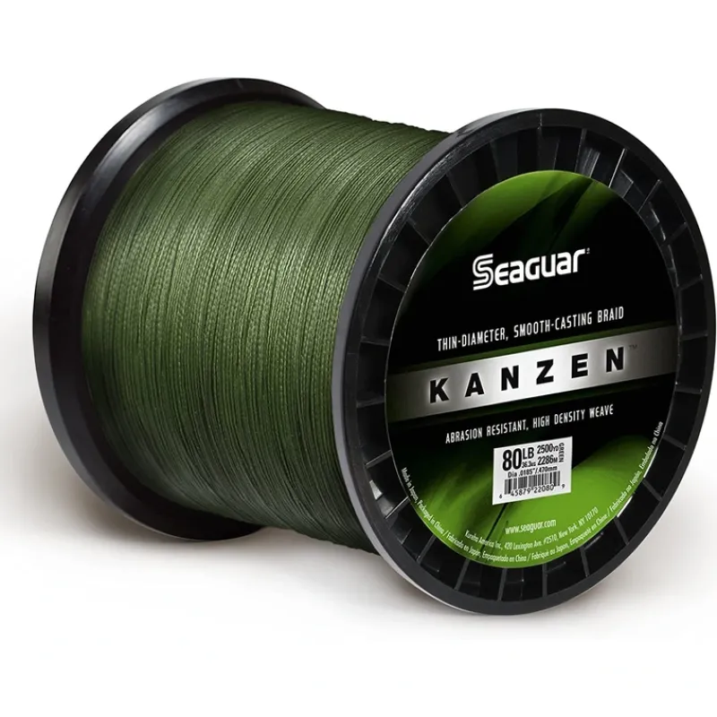Seaguar Kanzen Braid Fishing Line, 10lb, 2500yd Spool, Green - Your Premium Fishing Gear Store Rods Lines Baits Accessories* Shop