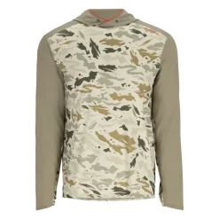 Simms Bugstopper SolarFlex Hoody Ghost Camo Stone/Stone - Your Premium Fishing Gear Store Rods Lines Baits Accessories* Online