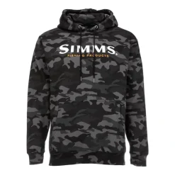 Simms Logo Hoody Woodland Camo Carbon - Your Premium Fishing Gear Store Rods Lines Baits Accessories* Cheap