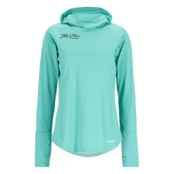 Simms Logo Womens SolarFlex Cooling Hoody Gulf Blue - Your Premium Fishing Gear Store Rods Lines Baits Accessories* Store