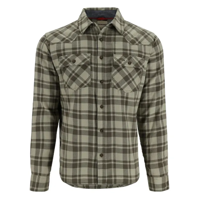 Simms Santee Flannel Pale Pine Shadow Box Plaid - Your Premium Fishing Gear Store Rods Lines Baits Accessories* Shop