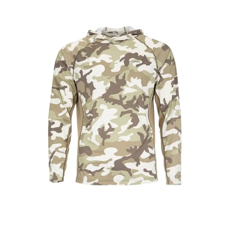 Simms SolarFlex Hoody Print - Woodland Camo Sandbar - Your Premium Fishing Gear Store Rods Lines Baits Accessories* Best