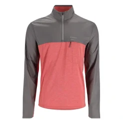 Simms SolarFlex Wind Half Zip Shirt Cutty Red Htr/Steel - Your Premium Fishing Gear Store Rods Lines Baits Accessories* Clearance