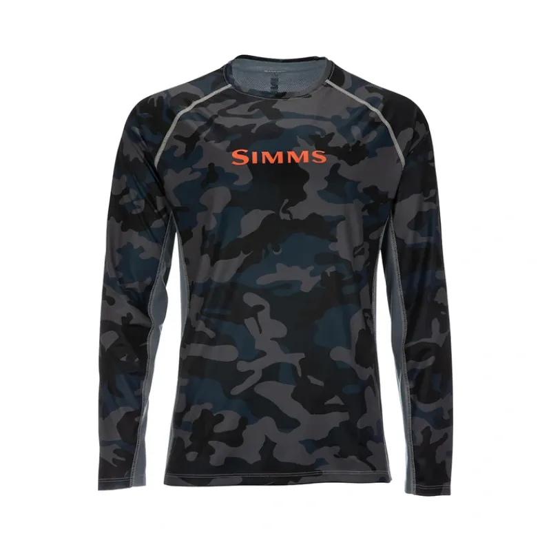 Simms SolarVent Crew - Woodland Camo Storm - Your Premium Fishing Gear Store Rods Lines Baits Accessories* Fashion