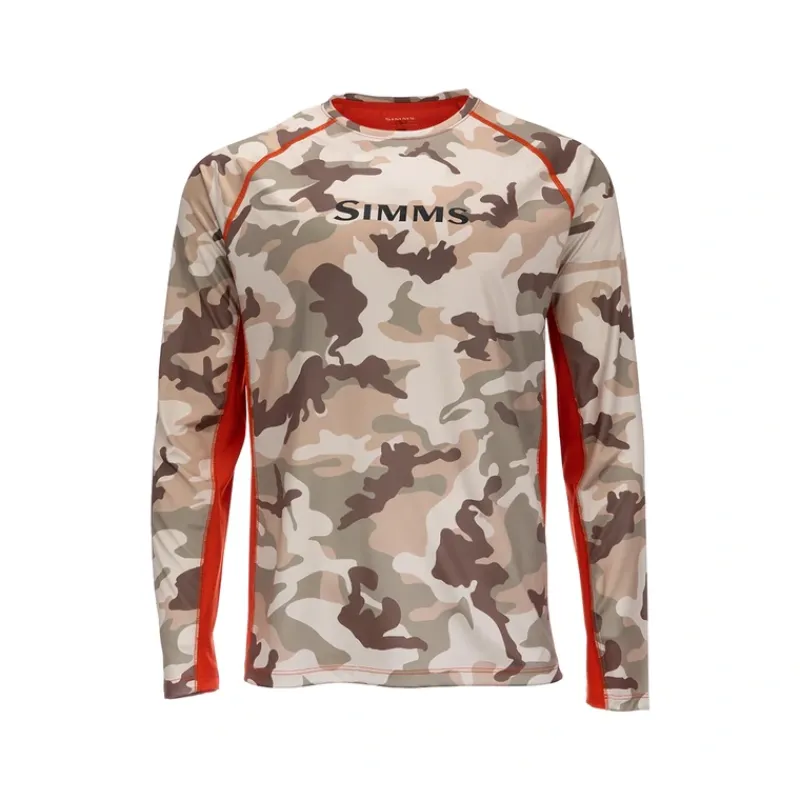 Simms SolarVent Crew - Woodland Camo Sandbar - Your Premium Fishing Gear Store Rods Lines Baits Accessories* New