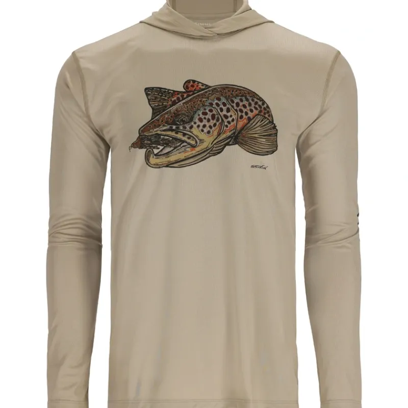 Simms Tech Hoody Artist Series Stone / Brown Trout Sale - Your Premium Fishing Gear Store Rods Lines Baits Accessories* Shop