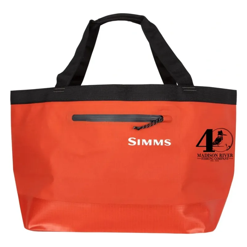 Simms 40th Logo Dry Creek Simple Tote - 50L Simms Orange - Your Premium Fishing Gear Store Rods Lines Baits Accessories* Best Sale