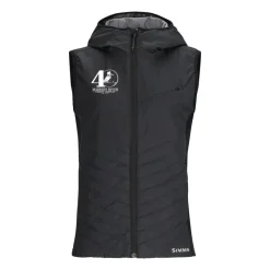Simms 40th Logo Womens Fall Run Hybrid Hooded Vest Black - Your Premium Fishing Gear Store Rods Lines Baits Accessories* Clearance