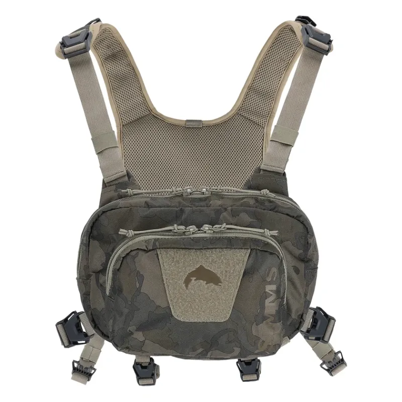 Simms Tributary Hybrid Chest Pack Regiment Camo Olive Drab - Your Premium Fishing Gear Store Rods Lines Baits Accessories* Online