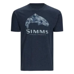 Simms Trout Regiment Camo Fill T-Shirt Navy Heather - Your Premium Fishing Gear Store Rods Lines Baits Accessories* Online
