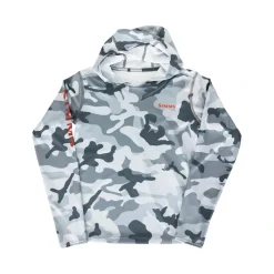 Simms Youth Solar Tech Hoody - Woodland Camo Steel - Your Premium Fishing Gear Store Rods Lines Baits Accessories* Hot
