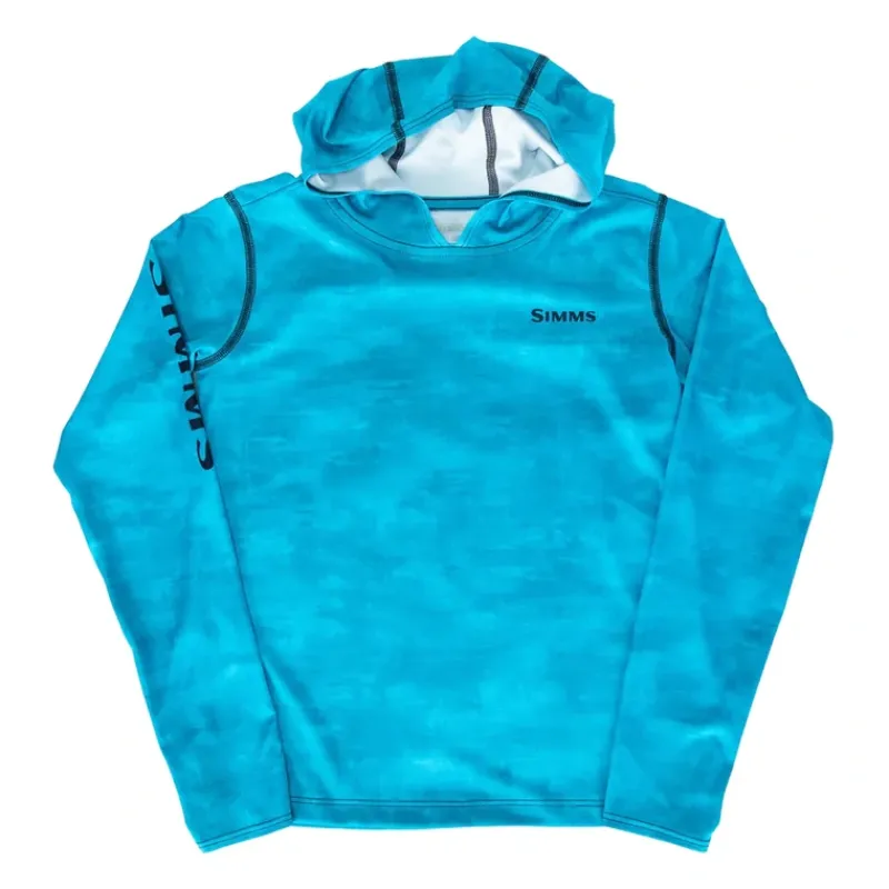 Simms Youth Solar Tech Hoody - Daze Camo Pool - Your Premium Fishing Gear Store Rods Lines Baits Accessories* Best Sale