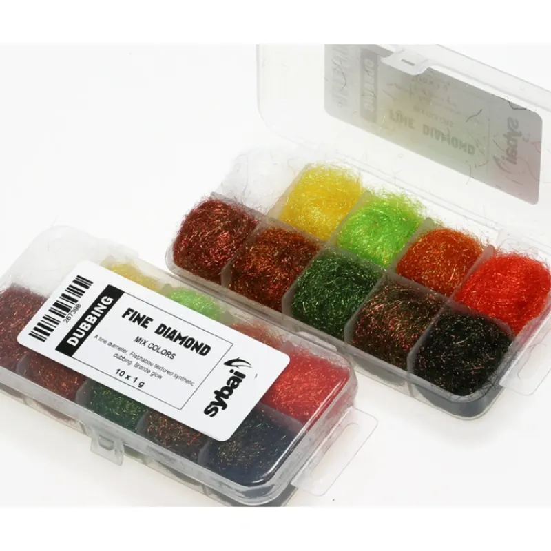 Sybai Fine Diamond Dubbing Box- Mix Colors - Your Premium Fishing Gear Store Rods Lines Baits Accessories* Flash Sale