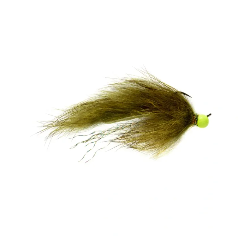 Tactical Hot Head Jig Zonker Olive Barbless - Your Premium Fishing Gear Store Rods Lines Baits Accessories* Cheap