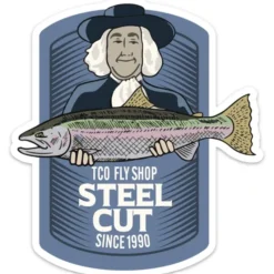 Fly Fishing^ TCO Fly Shop's Steel Cut Sticker - Your Premium Fishing Gear Store Rods Lines Baits Accessories