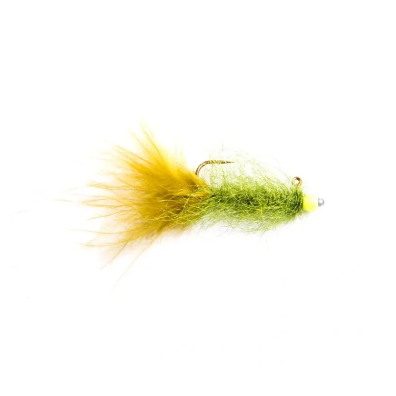 Fly Fishing^ TFP Balanced Leech Olive & Chartruese - Your Premium Fishing Gear Store Rods Lines Baits Accessories