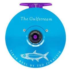 Fishing Line^ Tibor Gulfstream Reel Custom Aqua Frame, Jet Black Spool and Drag Knob, Violet Reel Foot and Stop Nut, Tarpon Engraving - Your Premium Fishing Gear Store Rods Lines Baits Accessories