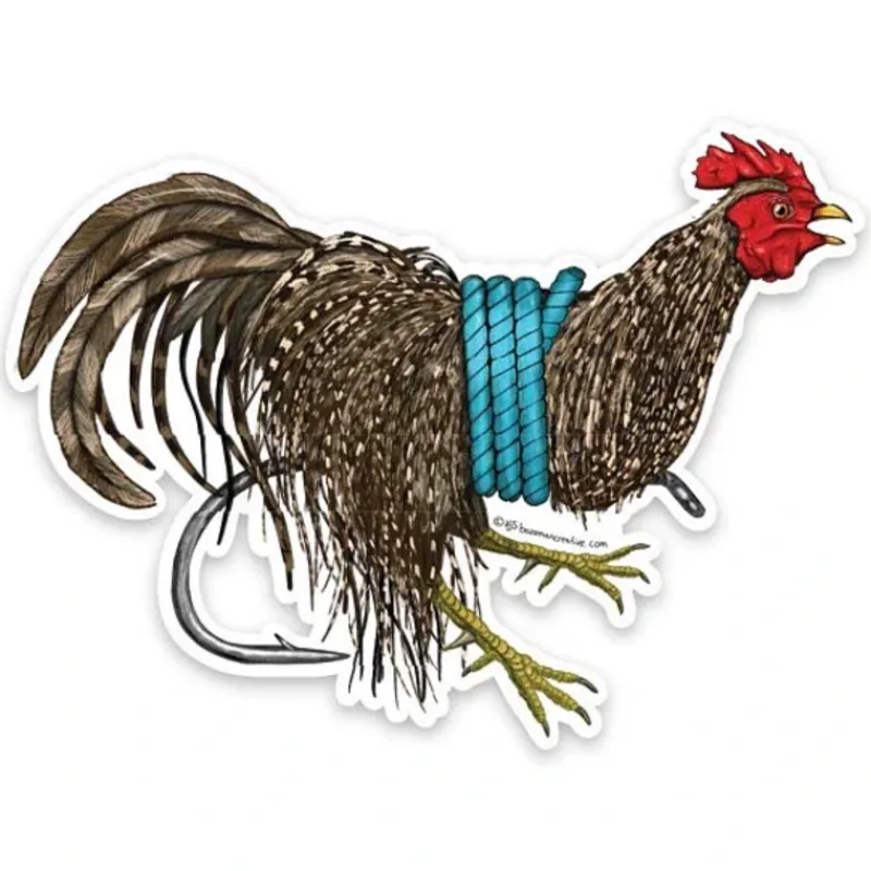 Fly Fishing^ Tied Rooster Hackle Sticker - Your Premium Fishing Gear Store Rods Lines Baits Accessories
