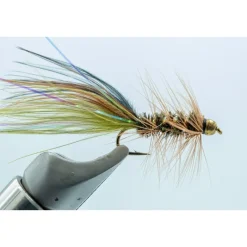 Fly Fishing^ Tungsten Thin Mint Olive/Brown/Black #12 - Your Premium Fishing Gear Store Rods Lines Baits Accessories