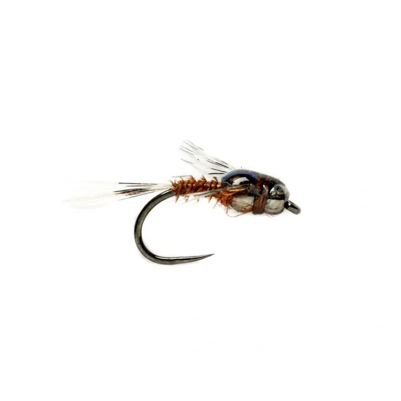 Fly Fishing^ Twisted Mayfly Brown Tungsten Beadhead Barbless - Your Premium Fishing Gear Store Rods Lines Baits Accessories