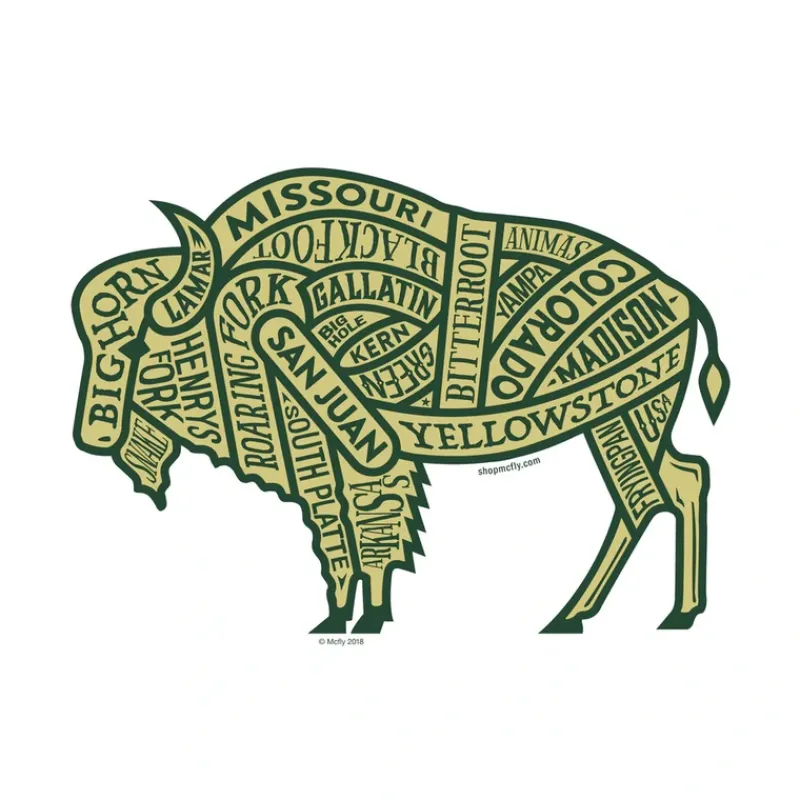 Fly Fishing^ Western US Rivers Sticker - Your Premium Fishing Gear Store Rods Lines Baits Accessories